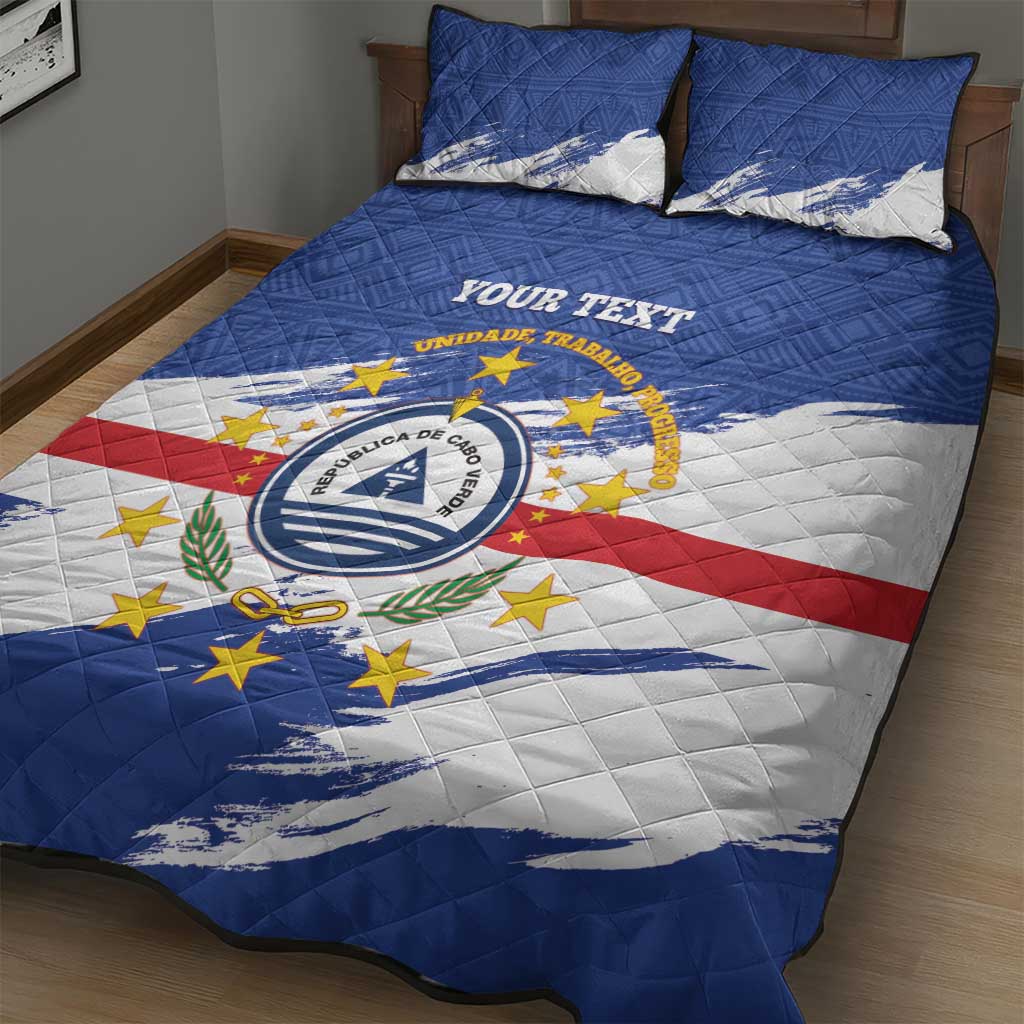 Personalized Cape Verde Quilt Bed Set Coat Of Arms - African Pattern