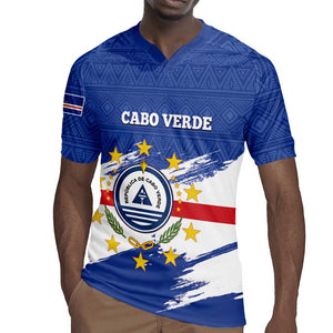 Personalized Cape Verde Rugby Jersey Coat Of Arms - African Pattern