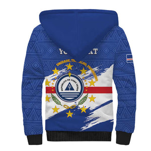 Personalized Cape Verde Sherpa Hoodie Coat Of Arms - African Pattern