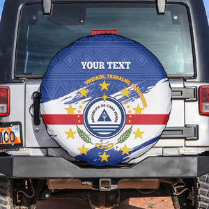 Personalized Cape Verde Spare Tire Cover Coat Of Arms - African Pattern