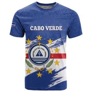 Personalized Cape Verde T shirt Coat Of Arms - African Pattern