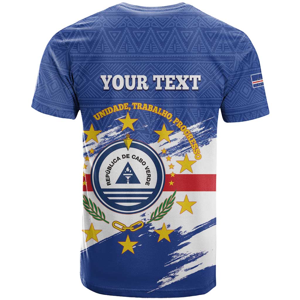 Personalized Cape Verde T shirt Coat Of Arms - African Pattern