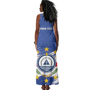 Personalized Cape Verde Tank Maxi Dress Coat Of Arms - African Pattern