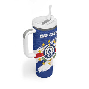 Personalized Cape Verde Tumbler With Handle Coat Of Arms - African Pattern