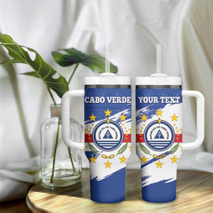 Personalized Cape Verde Tumbler With Handle Coat Of Arms - African Pattern