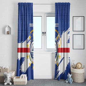 Personalized Cape Verde Window Curtain Coat Of Arms - African Pattern