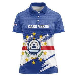 Personalized Cape Verde Women Polo Shirt Coat Of Arms - African Pattern