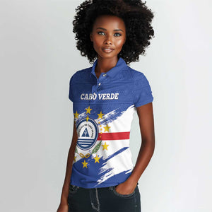 Personalized Cape Verde Women Polo Shirt Coat Of Arms - African Pattern