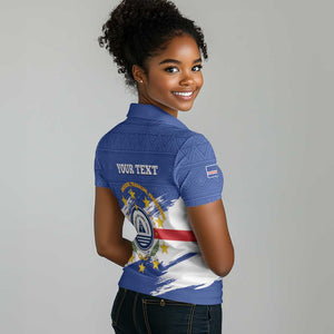 Personalized Cape Verde Women Polo Shirt Coat Of Arms - African Pattern