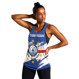 Personalized Cape Verde Women Racerback Tank Coat Of Arms - African Pattern