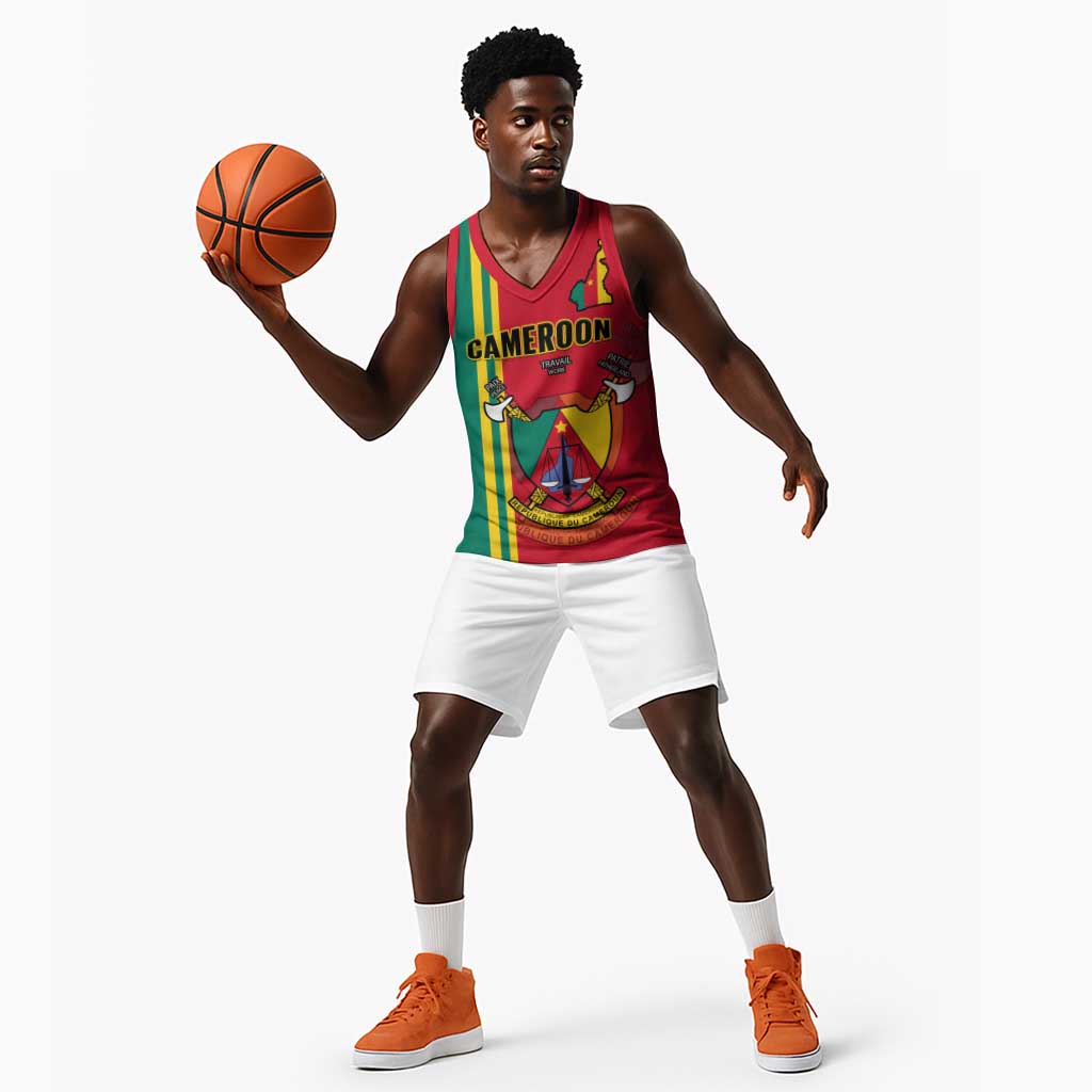Cameroon Happy Unity Day Cameroun Coat Of Arms Basketball Jersey LT14