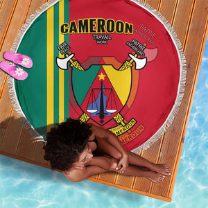 Cameroon Happy Unity Day Cameroun Coat Of Arms Beach Blanket