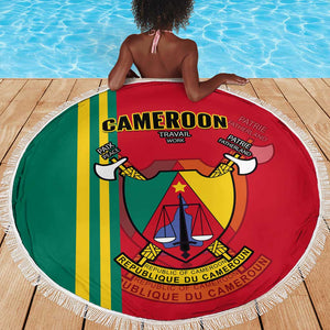 Cameroon Happy Unity Day Cameroun Coat Of Arms Beach Blanket