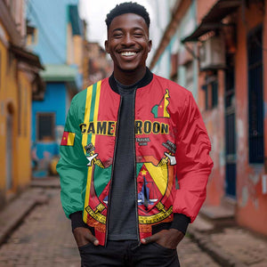 Cameroon Happy Unity Day Cameroun Coat Of Arms Bomber Jacket