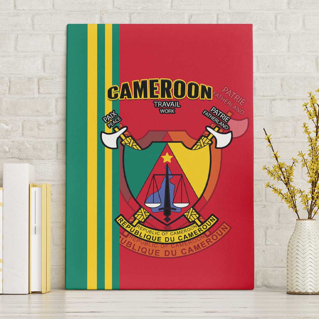 Cameroon Happy Unity Day Cameroun Coat Of Arms Canvas Wall Art