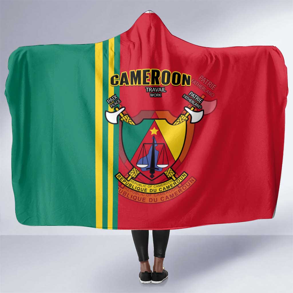 Cameroon Happy Unity Day Cameroun Coat Of Arms Hooded Blanket