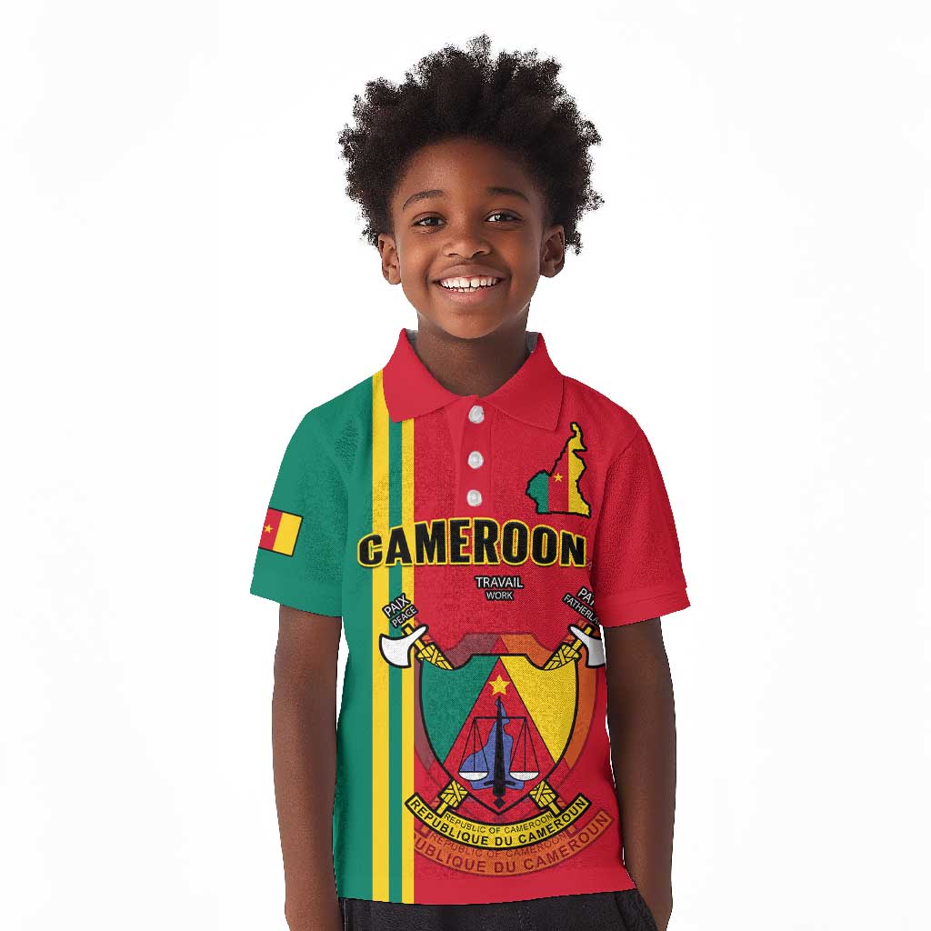 Cameroon Happy Unity Day Cameroun Coat Of Arms Kid Polo Shirt