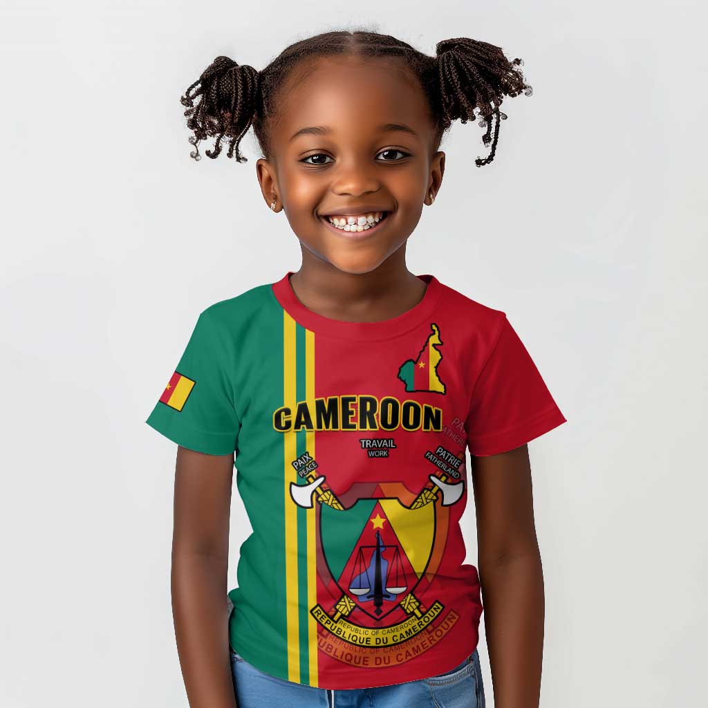 Cameroon Happy Unity Day Cameroun Coat Of Arms Kid T shirt