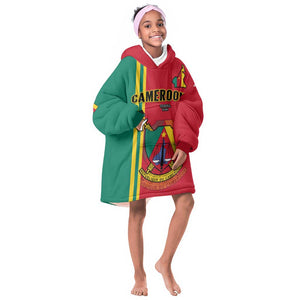 Cameroon Happy Unity Day Cameroun Coat Of Arms KId Wearable Blanket Hoodie