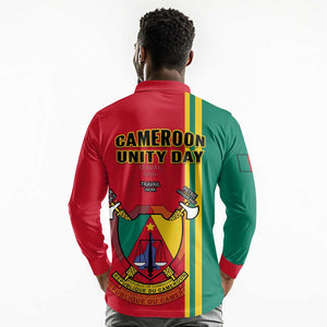 Cameroon Happy Unity Day Cameroun Coat Of Arms Long Sleeve Polo Shirt