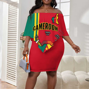 Cameroon Happy Unity Day Cameroun Coat Of Arms Off Shoulder Short Dress LT14