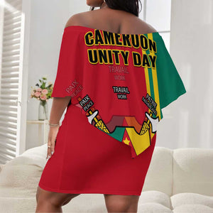 Cameroon Happy Unity Day Cameroun Coat Of Arms Off Shoulder Short Dress LT14