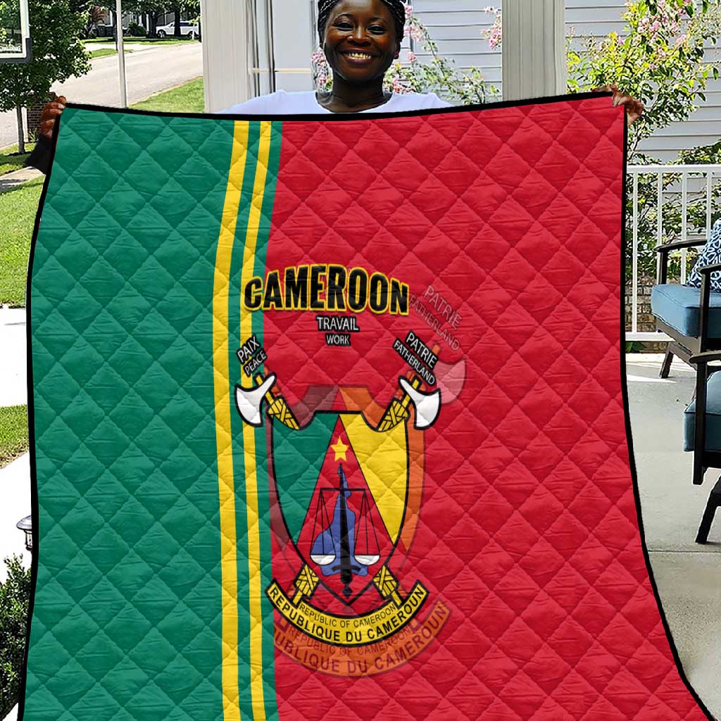 Cameroon Happy Unity Day Cameroun Coat Of Arms Quilt