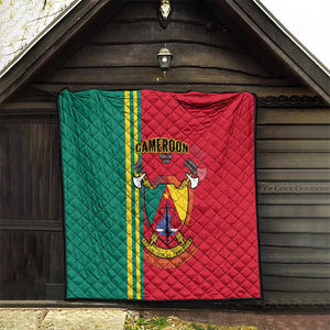 Cameroon Happy Unity Day Cameroun Coat Of Arms Quilt