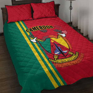 Cameroon Happy Unity Day Cameroun Coat Of Arms Quilt Bed Set