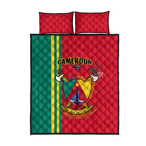 Cameroon Happy Unity Day Cameroun Coat Of Arms Quilt Bed Set