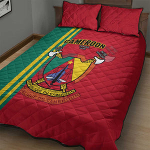 Cameroon Happy Unity Day Cameroun Coat Of Arms Quilt Bed Set