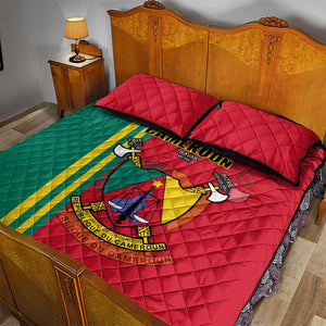 Cameroon Happy Unity Day Cameroun Coat Of Arms Quilt Bed Set