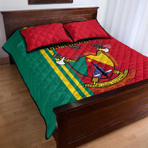 Cameroon Happy Unity Day Cameroun Coat Of Arms Quilt Bed Set