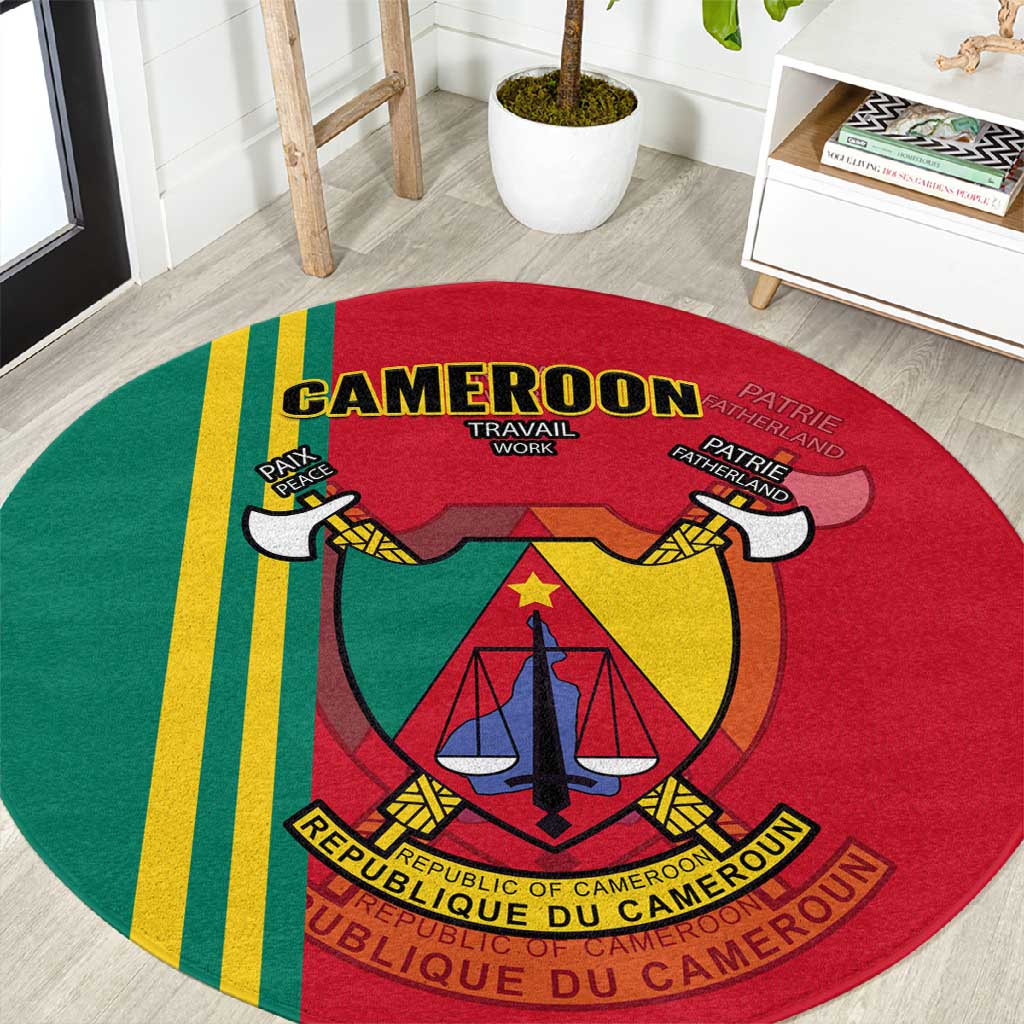 Cameroon Happy Unity Day Cameroun Coat Of Arms Round Carpet