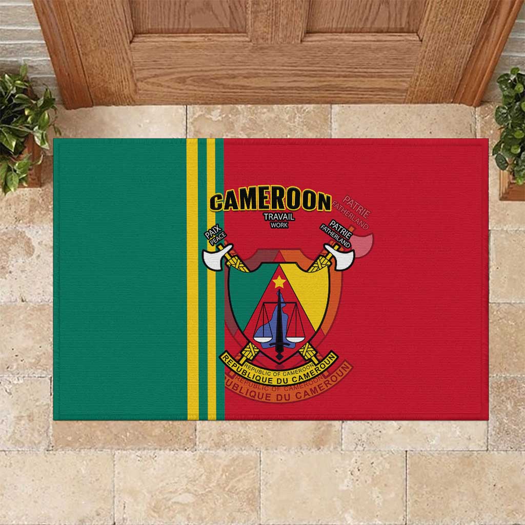 Cameroon Happy Unity Day Cameroun Coat Of Arms Rubber Doormat