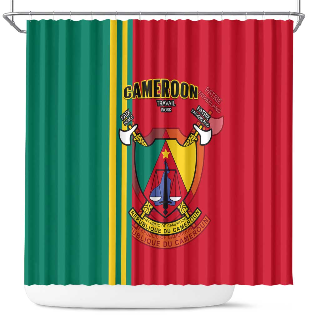 Cameroon Happy Unity Day Cameroun Coat Of Arms Shower Curtain