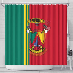 Cameroon Happy Unity Day Cameroun Coat Of Arms Shower Curtain