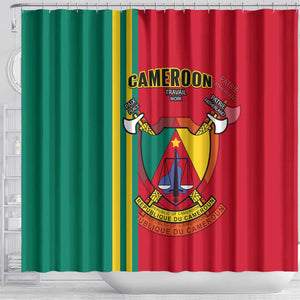 Cameroon Happy Unity Day Cameroun Coat Of Arms Shower Curtain