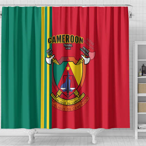 Cameroon Happy Unity Day Cameroun Coat Of Arms Shower Curtain