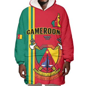 Cameroon Happy Unity Day Cameroun Coat Of Arms Wearable Blanket Hoodie