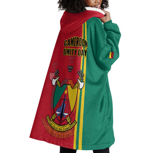 Cameroon Happy Unity Day Cameroun Coat Of Arms Wearable Blanket Hoodie