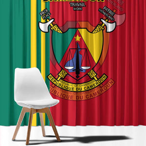 Cameroon Happy Unity Day Cameroun Coat Of Arms Window Curtain