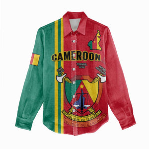 Cameroon Happy Unity Day Cameroun Coat Of Arms Women Casual Shirt