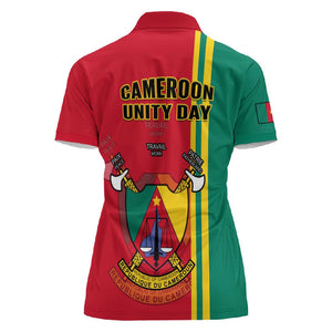 Cameroon Happy Unity Day Cameroun Coat Of Arms Women Polo Shirt