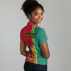 Cameroon Happy Unity Day Cameroun Coat Of Arms Women Polo Shirt