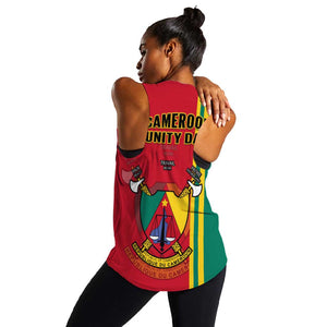 Cameroon Happy Unity Day Cameroun Coat Of Arms Women Racerback Tank