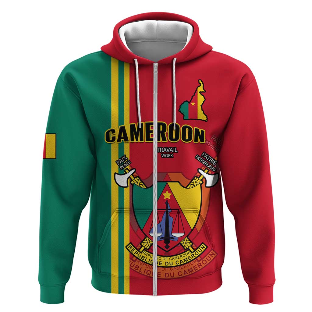 Cameroon Happy Unity Day Cameroun Coat Of Arms Zip Hoodie