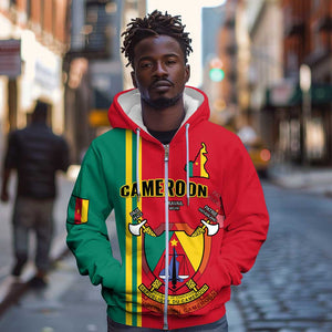 Cameroon Happy Unity Day Cameroun Coat Of Arms Zip Hoodie