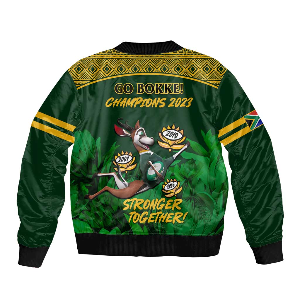 South Africa Rugby Bomber Jacket Go Bokke World Cup Champions History
