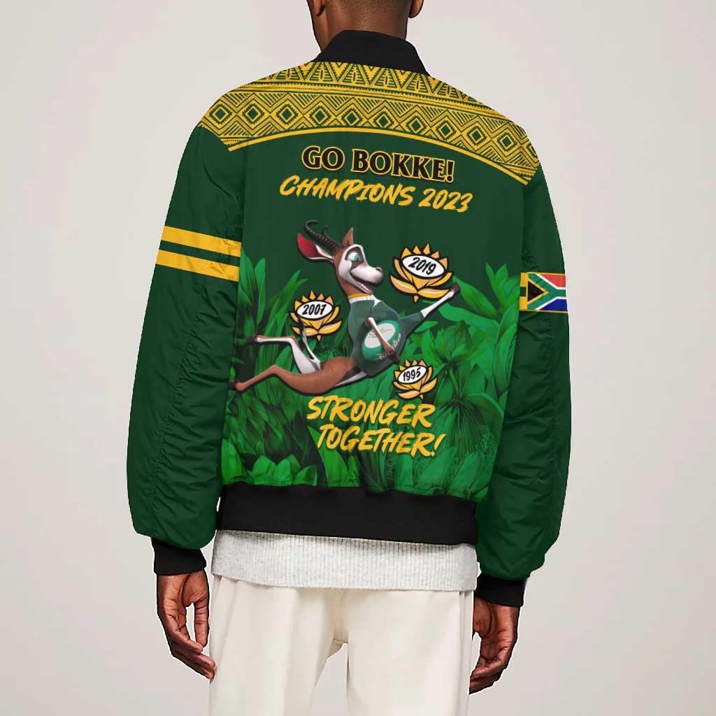 South Africa Rugby Bomber Jacket Go Bokke World Cup Champions History